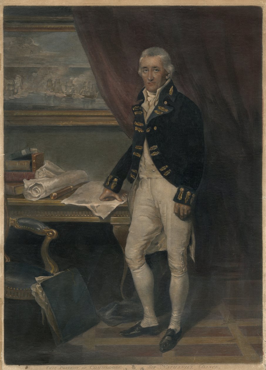 Kommodore Sir Nathaniel Dance af English School