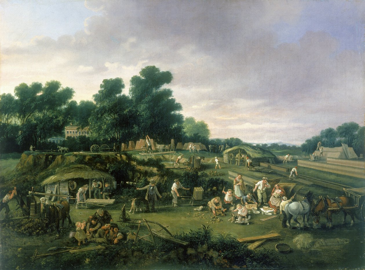 English Country Teglværk, ca. 1840 af English School