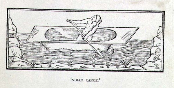 Indian Canoe, fra The Narrative and Critical History of America, redigeret af Justin Winsor, London, 1886 af English School