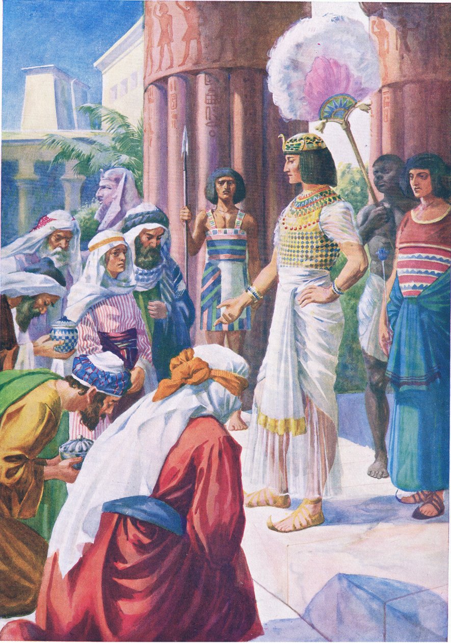 Josef og hans brødre, fra The Bible Picture Book udgivet af Thomas Nelson, ca.1950 af English School