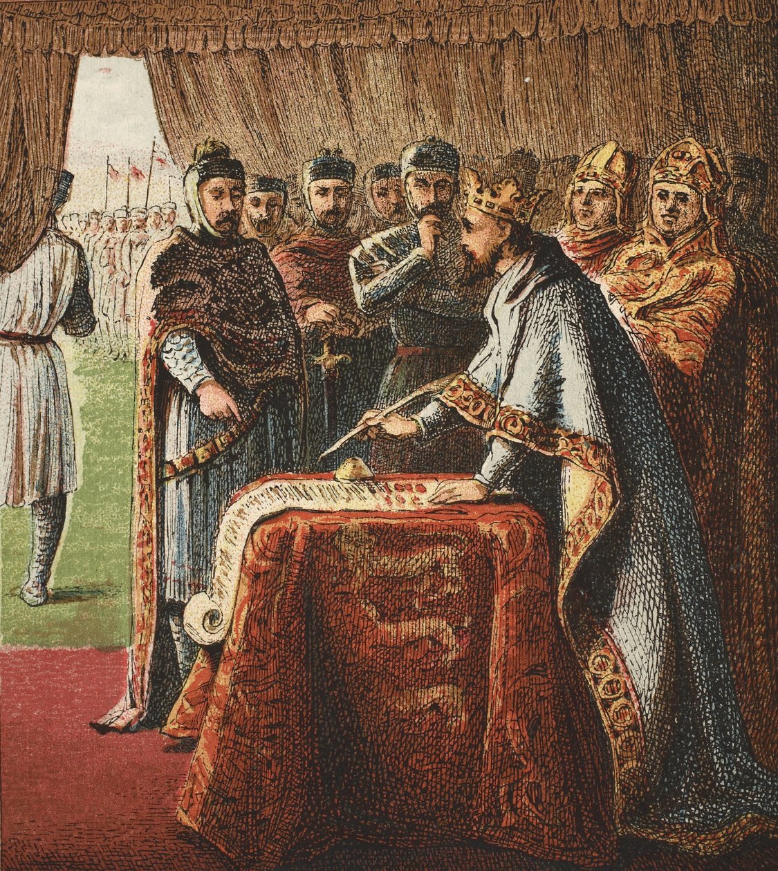 King John and Magna Carta, pub. 1890 af English School