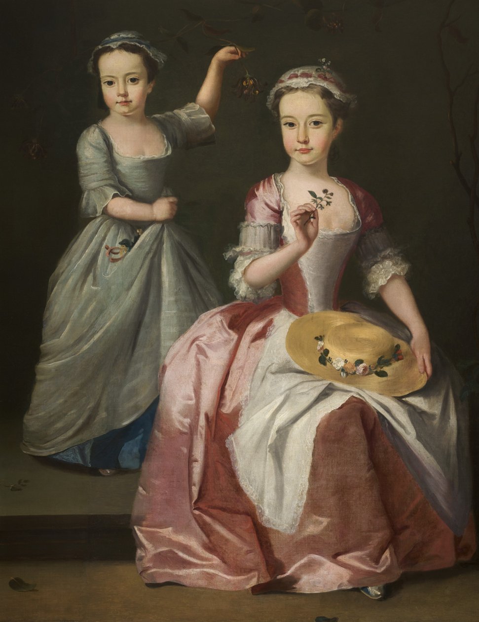 Meriel Legh og Dorothea Byrne, ca. 1750 af English School