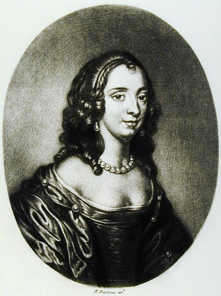 Portræt af Anne Clarges, hertuginde af Albemarle, indgraveret af Richard Earlom (1743-1822) fra Illustrious Characters in British History (mezzotint) af English School