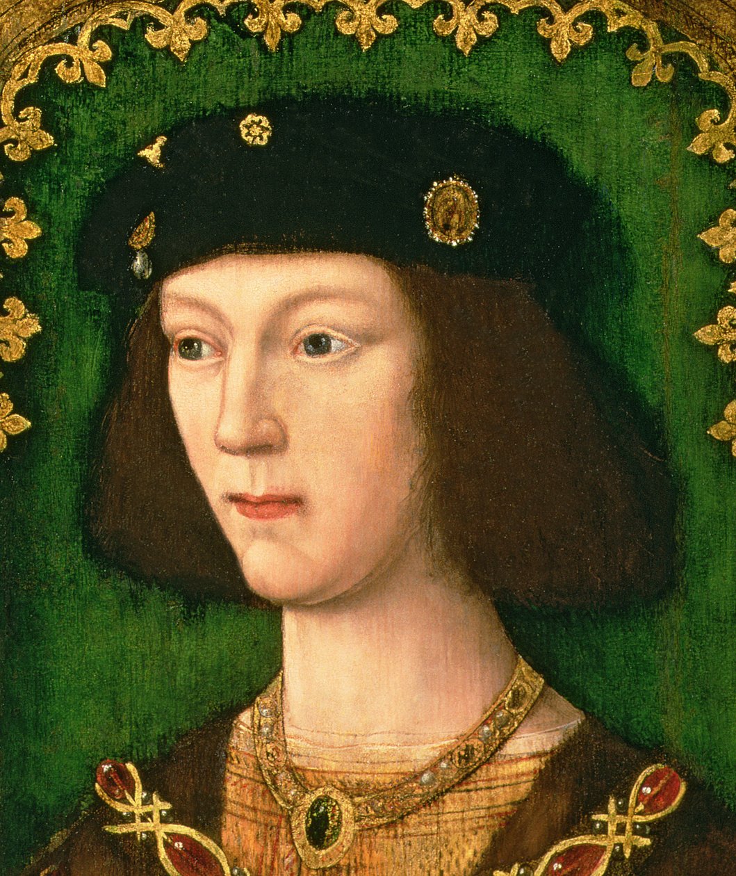 Portræt af Henrik VIII (1491-1547), ca. 1509 (detaljer fra 119971) af English School