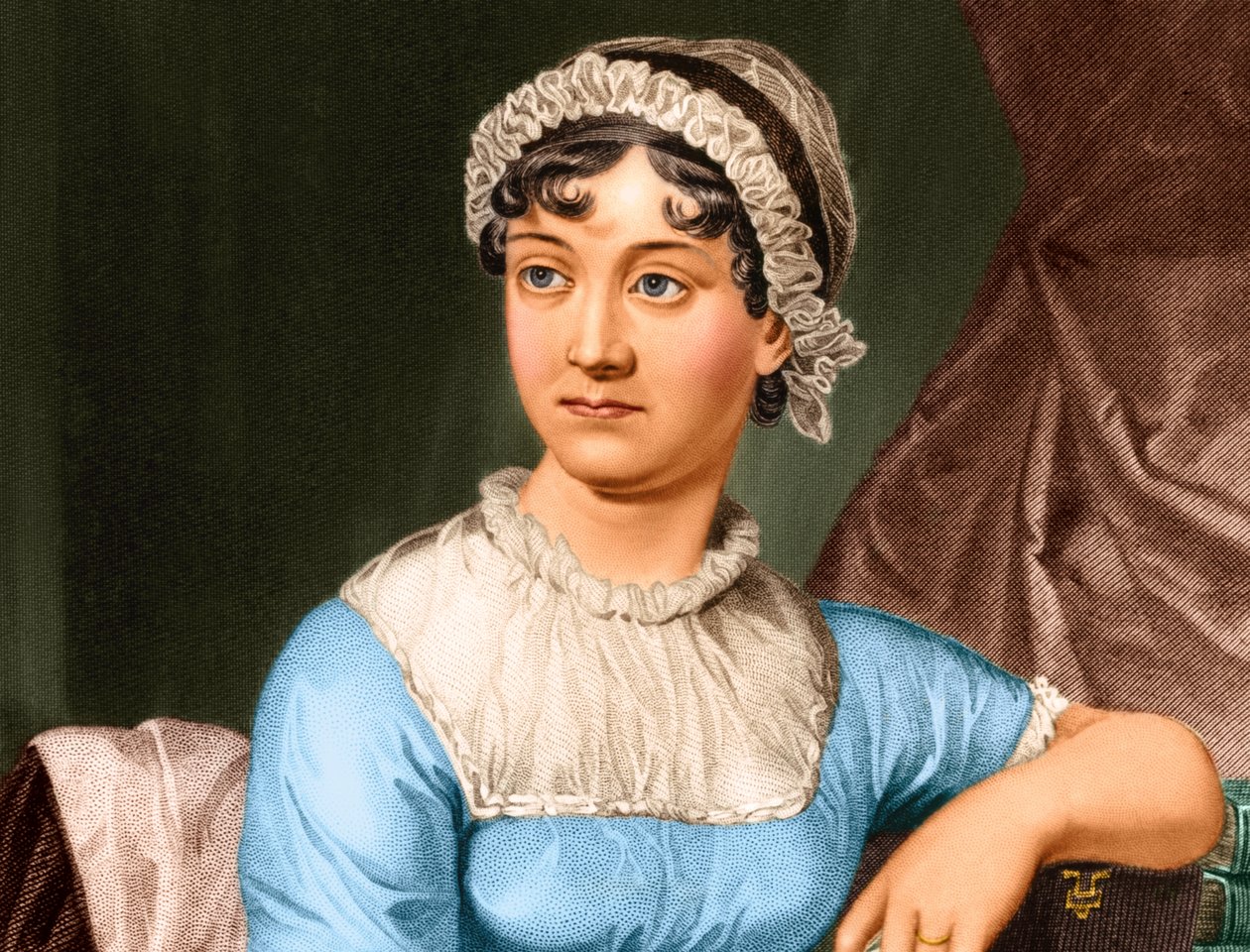 Portræt af Jane Austen af English School
