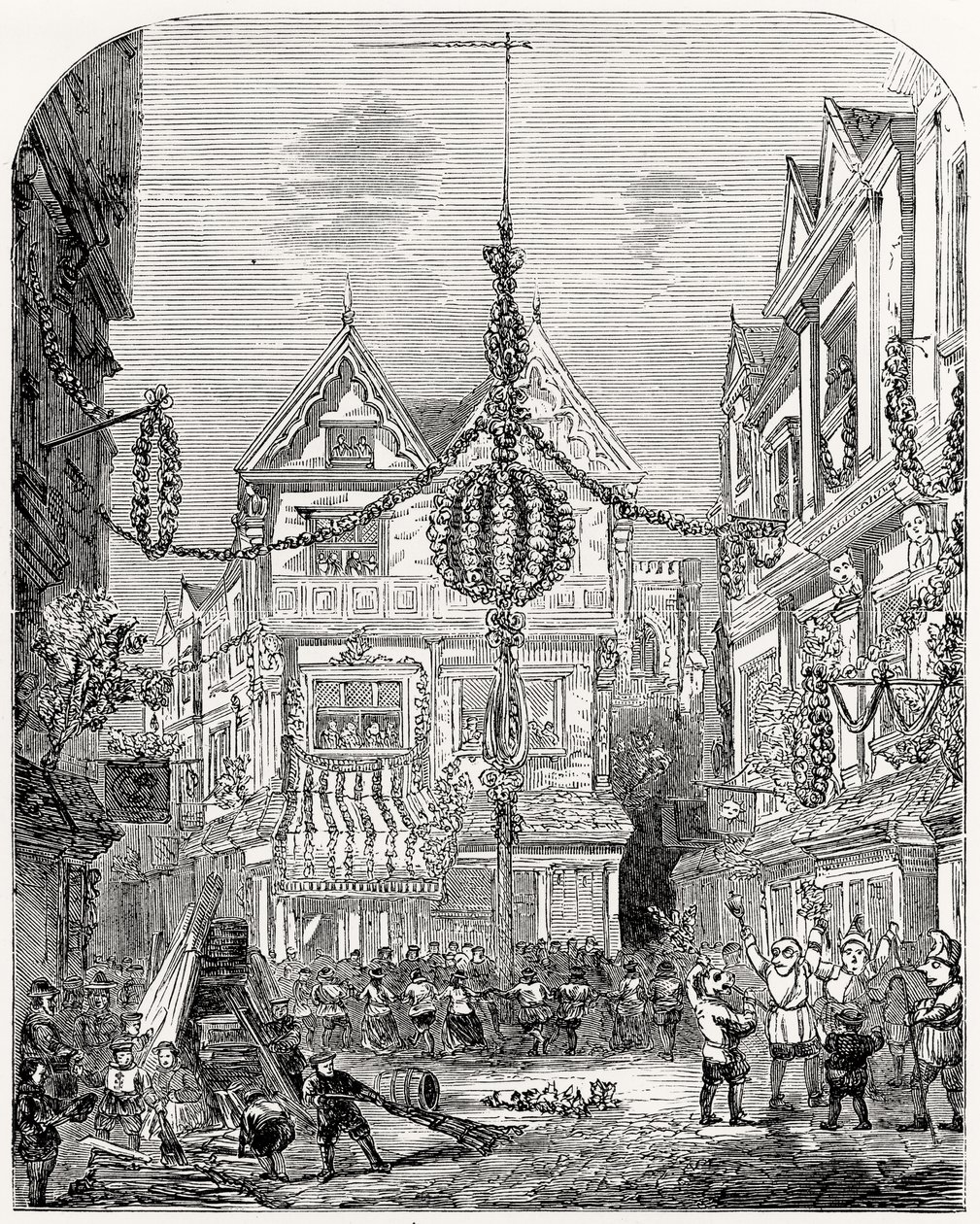Glæde over restaureringen af Charles II (1630-85) maj 1660 af English School