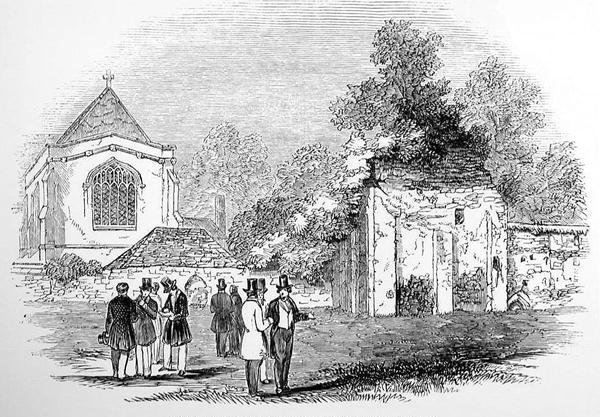 Ruinerne af Wolvesey Castle and Palace, Winchester, 1845 af English School