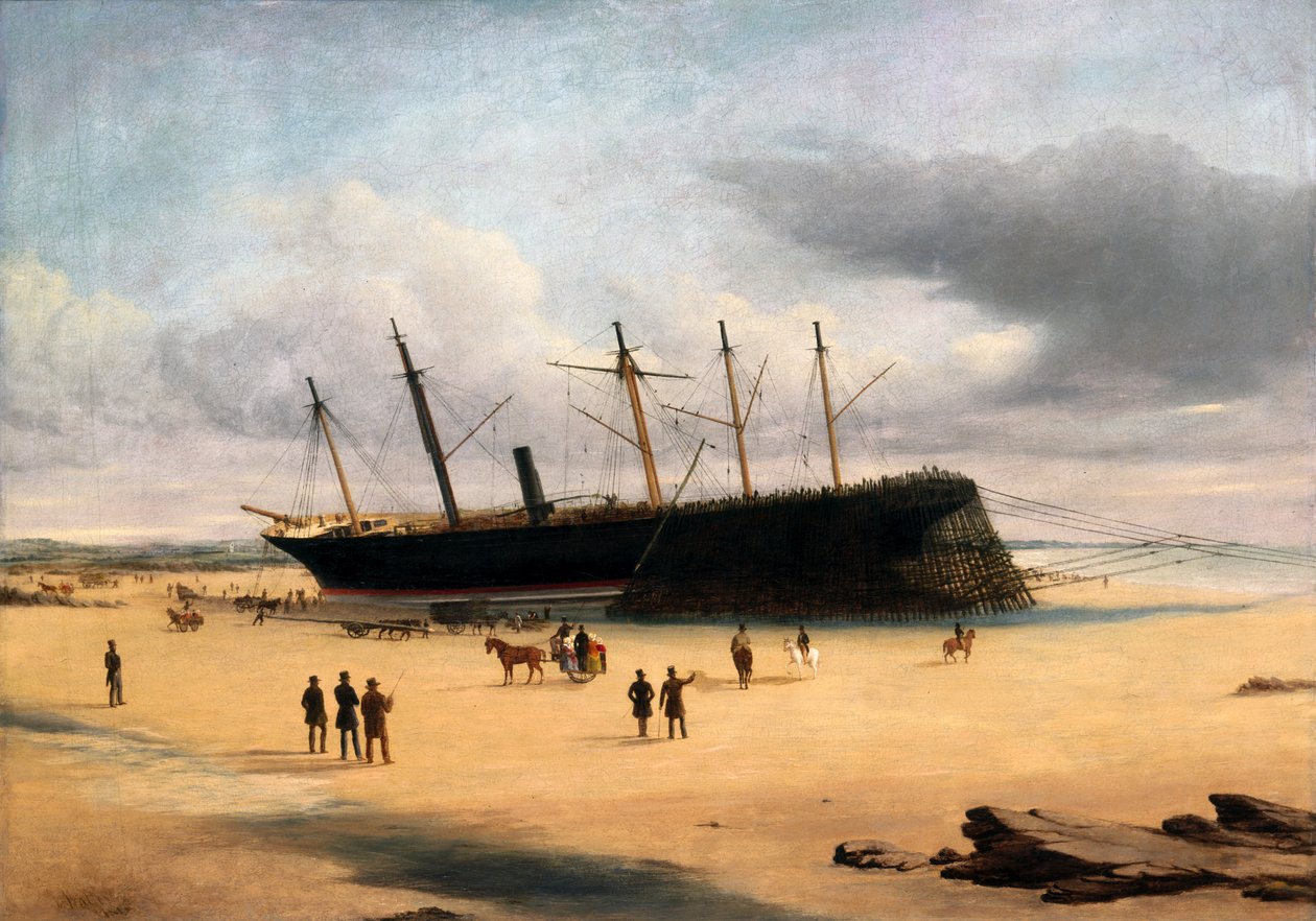 SS Great Britain i land i Dundrum Bay, Irland, 1846 af English School