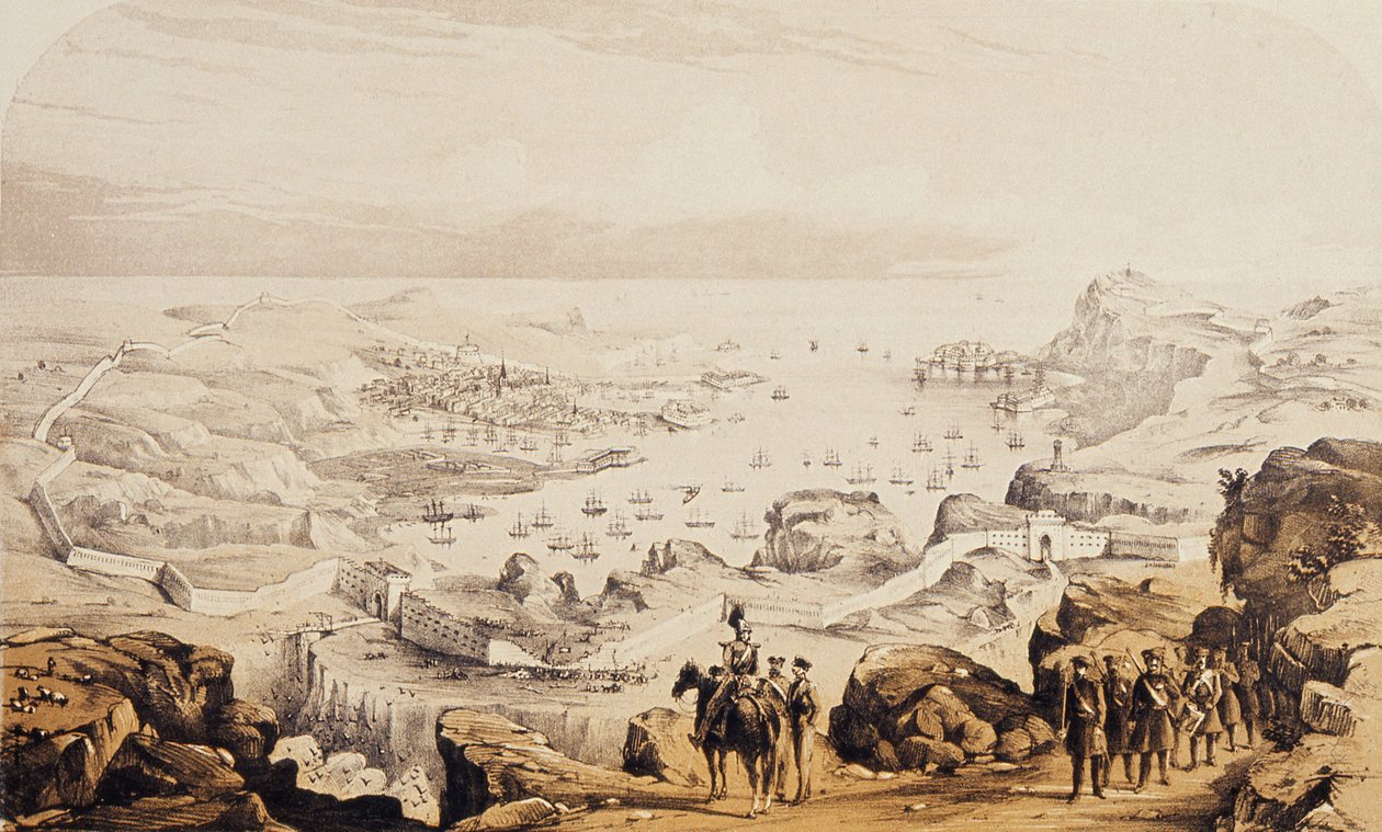 Sebastopol og befæstninger nu i gang, 1854 af English School