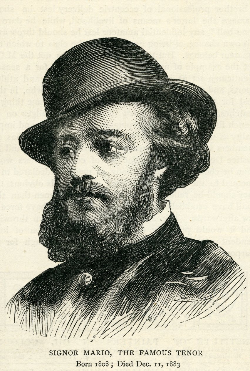 Signor Mario (1808-1883), Illustration til Graphic, 22. december 1883 af English School