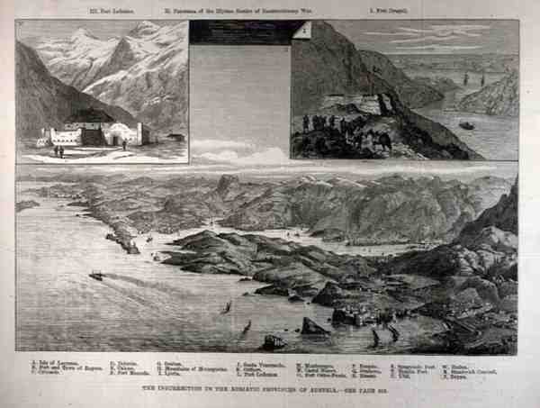 Opstanden i Østrigs Adriaterhavsprovins, fra The Illustrated London News, 1. april 1882 af English School