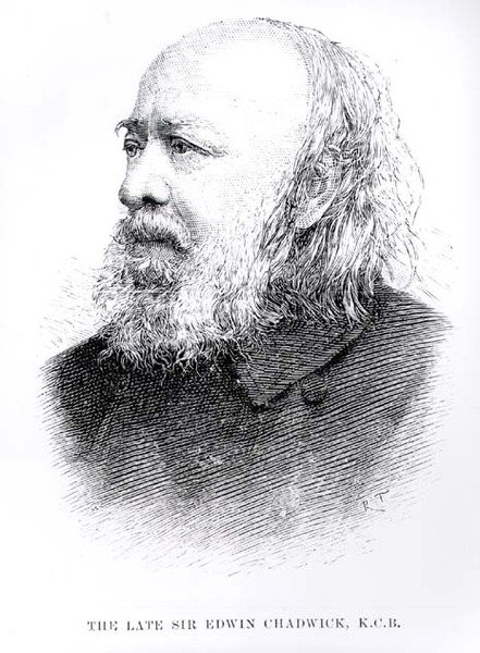 Den afdøde Sir Edwin Chadwick (1800-90) af English School