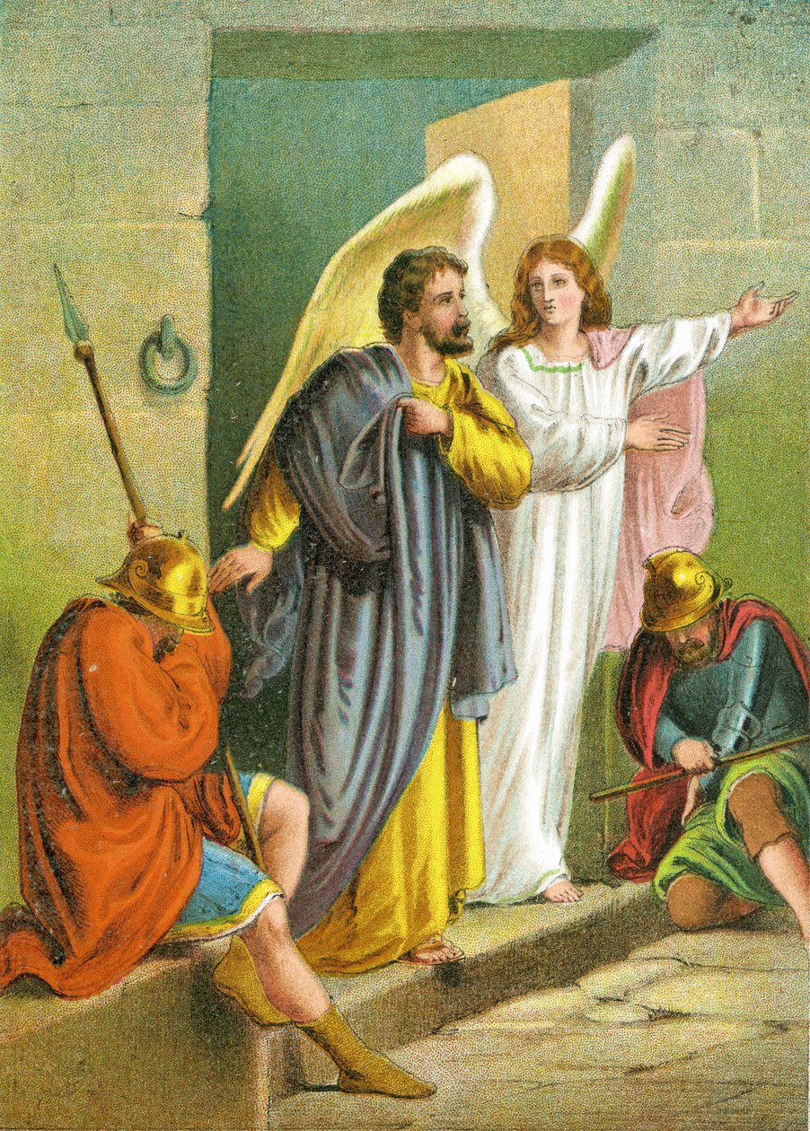 Sankt Peters befrielse af en engel, 1870 af English School