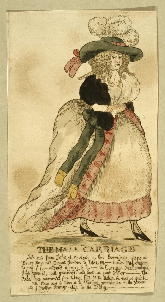 Mandsvognen, pub. N. Moore, London, 25. marts, 1787 (håndfarvet gravering) af English School