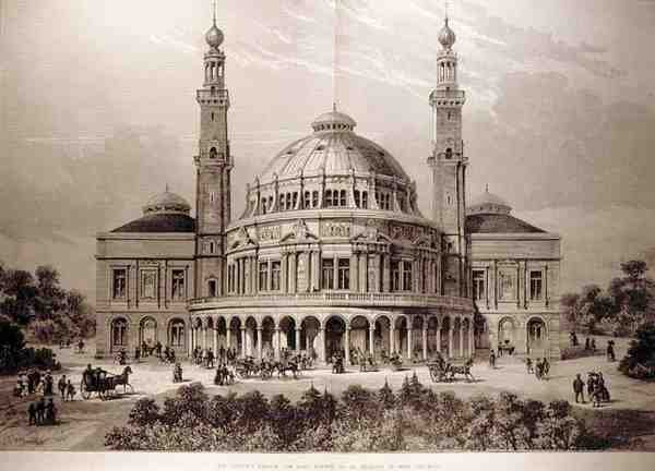Peoples Palace for East London, der skal opføres i Mile End Road, fra The Illustrated London News, 26. juni 1886 af English School