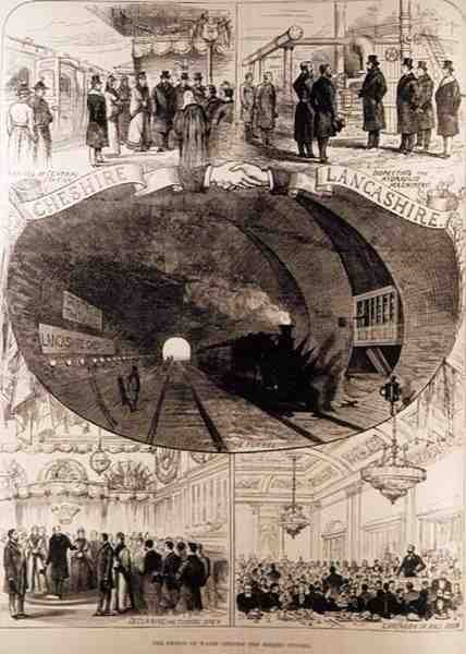 Prinsen af Wales åbner Mersey-tunnelen, fra The Illustrated London News, 30. januar 1886 af English School