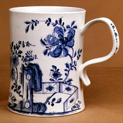 Worcester blå og hvid kande, ca. 1745 (porcelæn) af English School