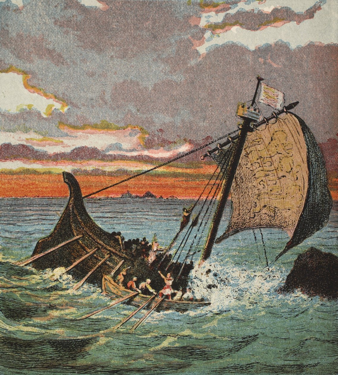 Det hvide skibs forlis, pub. 1890 af English School