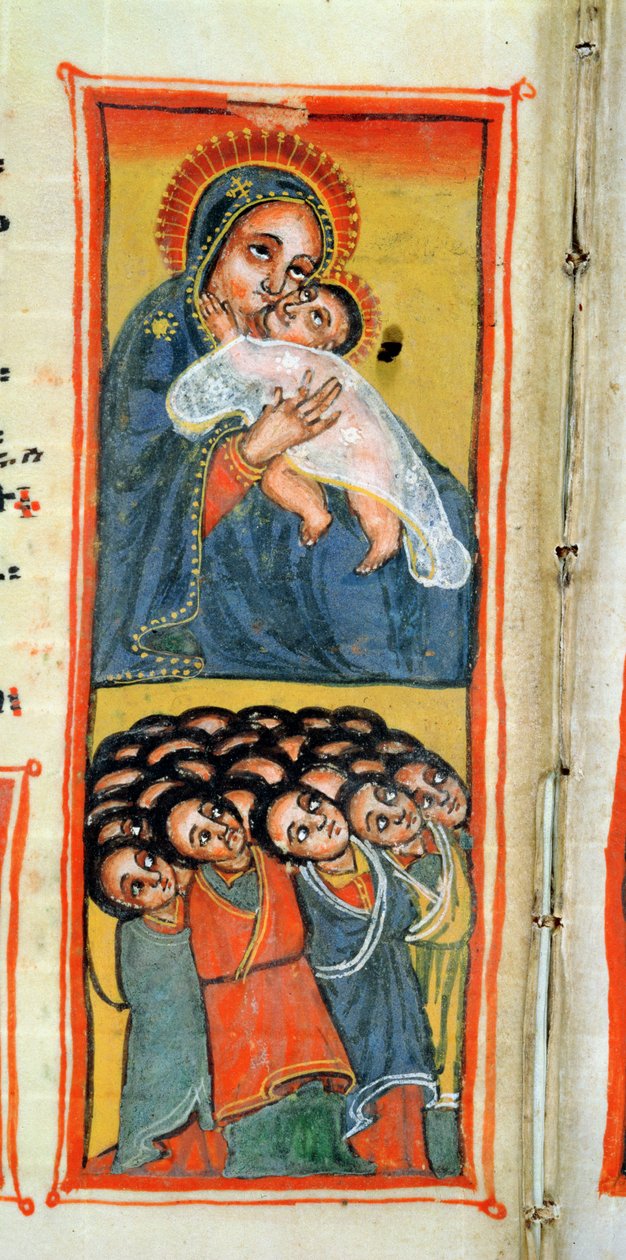 W.916 fol.12v Madonna og barn af Ethiopian School