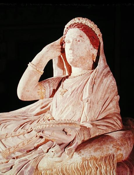Sarkofagen af Larthia Seianti (terracotta) (detaljer) af Etruscan