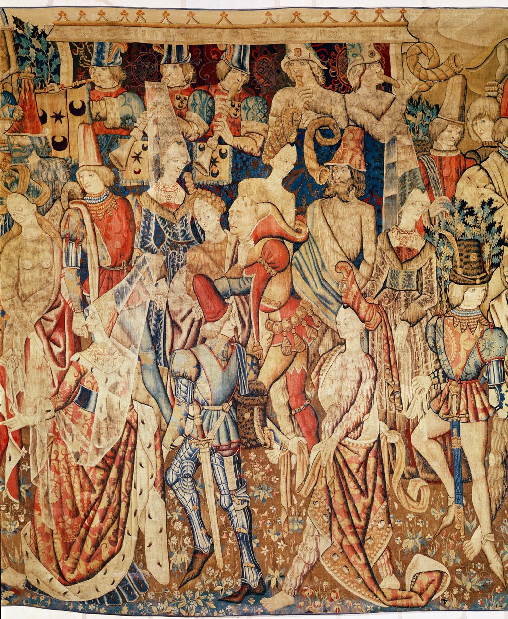 Bal des Sauvages, detalje af det centrale afsnit, ca. 1500 af Flemish School