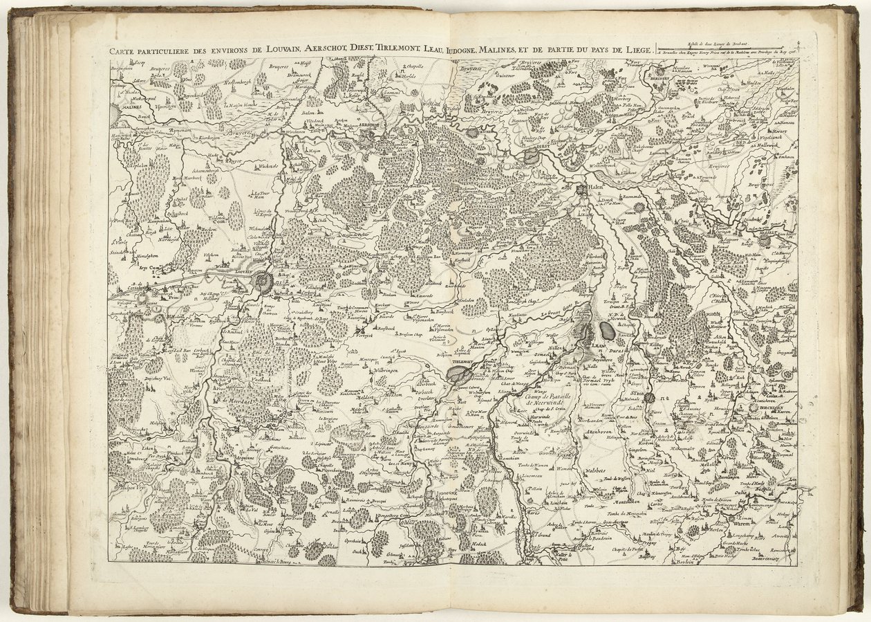 Kort over Brabant, 1706 af Flemish School