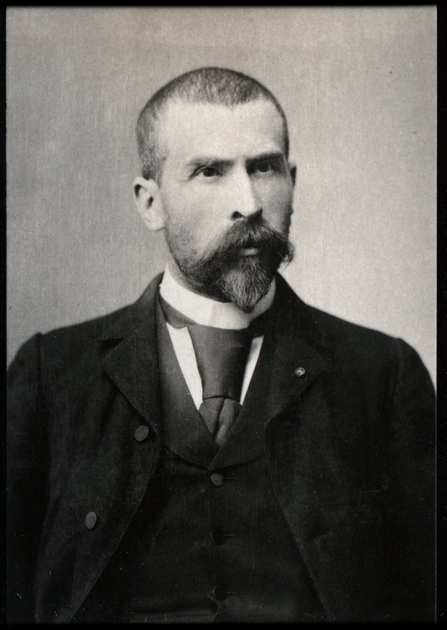 Portræt af Emile Roux (Docteur Roux) (1853-1933), fransk læge, bakteriolog og immunolog. af French Photographer