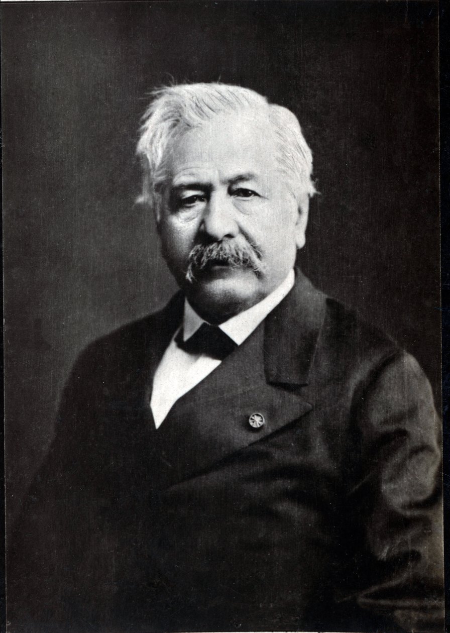 Portræt af Ferdinand Marie de Lesseps (1805-1894), fransk diplomat og udvikler af Suez-kanalen. af French Photographer