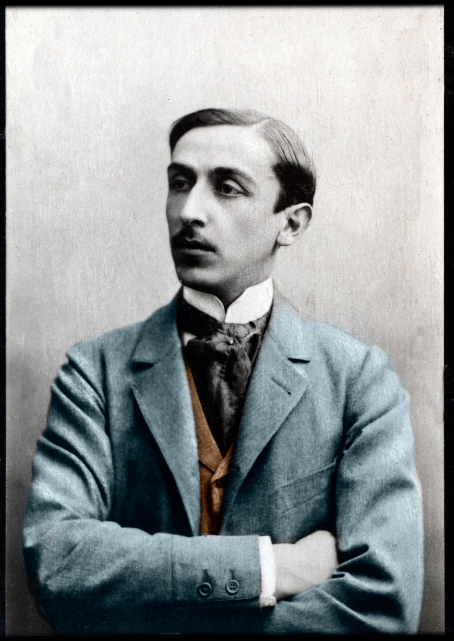 Portræt af Maurice Barres (1862-1923), fransk forfatter, journalist og socialistisk politiker. af French Photographer