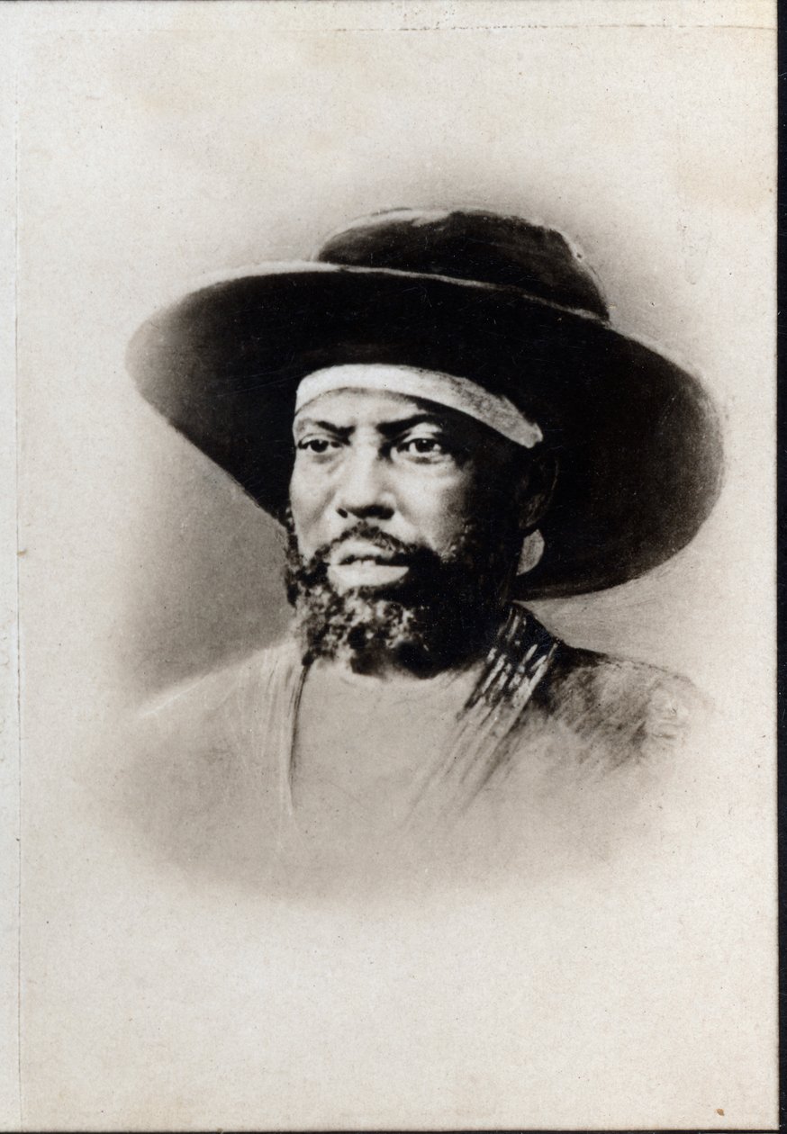 Portræt af Menelik II (1844-1913), kejser af Etiopien. af French Photographer