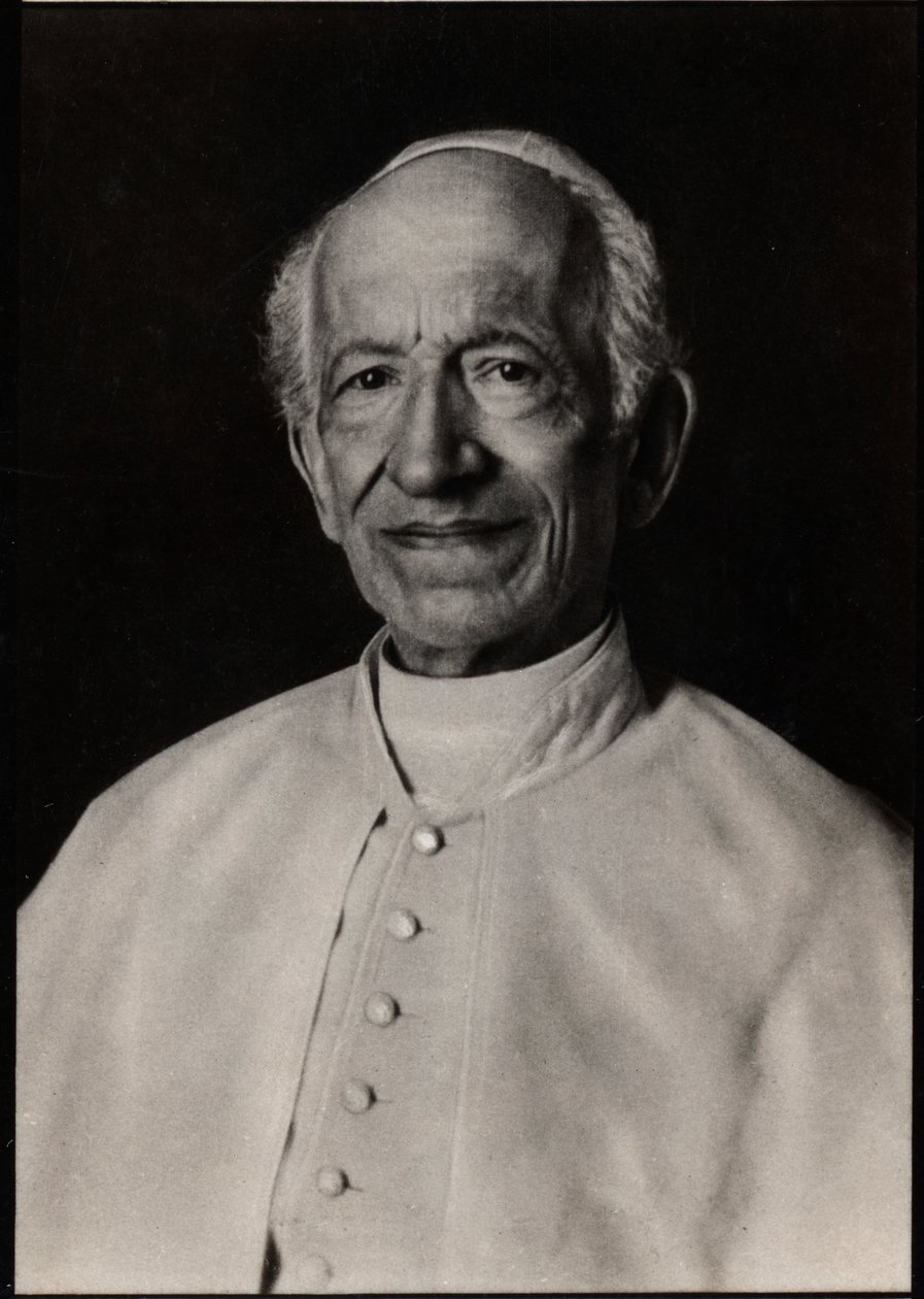Portræt af pave Leo XIII (1810-1903). af French Photographer