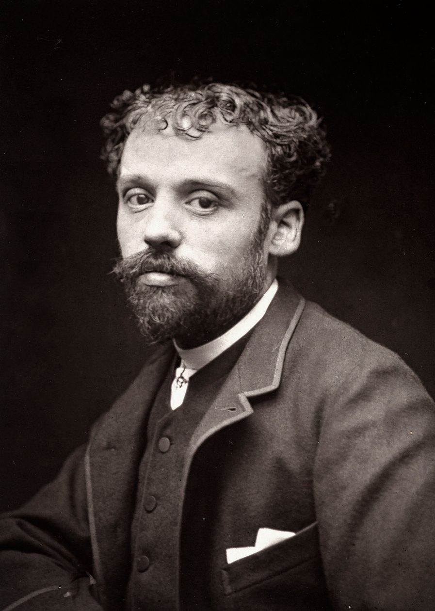 Kunstneren Edouard Bisson portrætteret i anledning af Salonen i Paris, 1885 af French Photographer