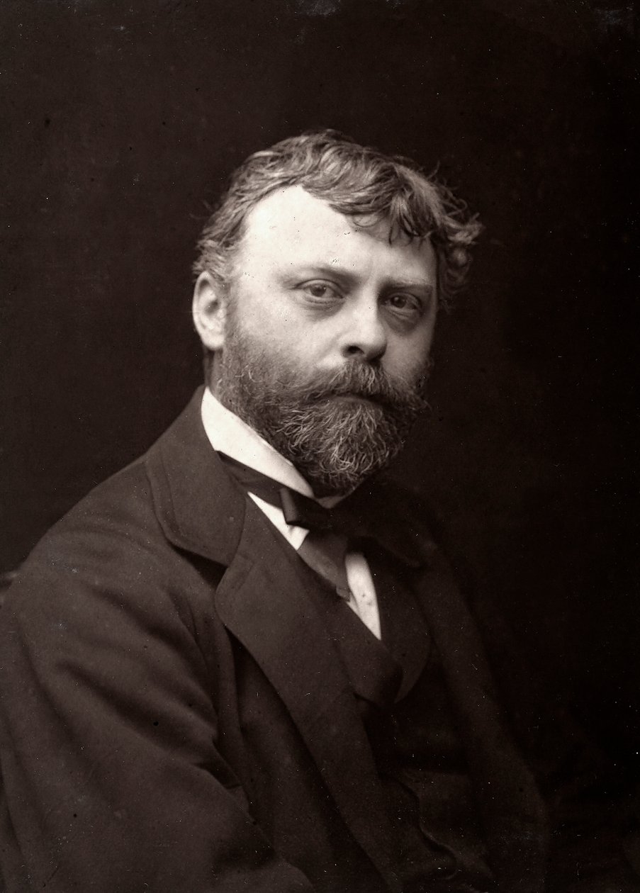 Kunstneren Paul-Louis Delance portrætteret i anledning af Salonen i Paris, 1885 af French Photographer