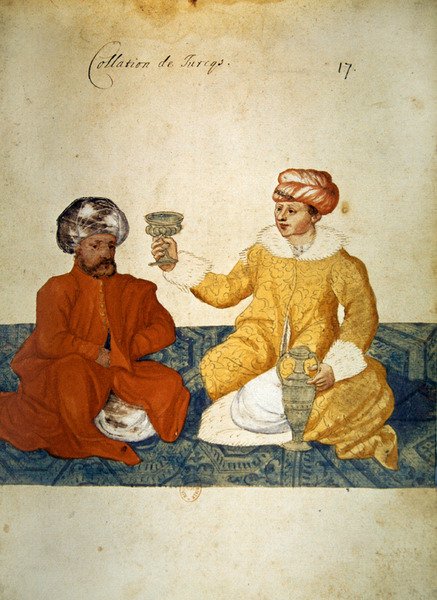 Et let tyrkisk måltid, 1567 (wc på papir) af French School