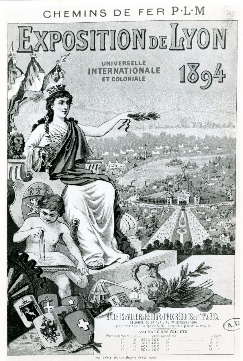 Annonce for Exposition de Lyon, 1894 af French School
