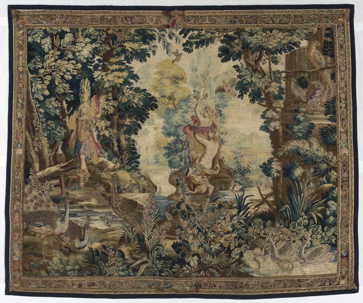 Apollo og Daphne, Beauvais Manufactory (uld, silke og sølvtråd) af French School