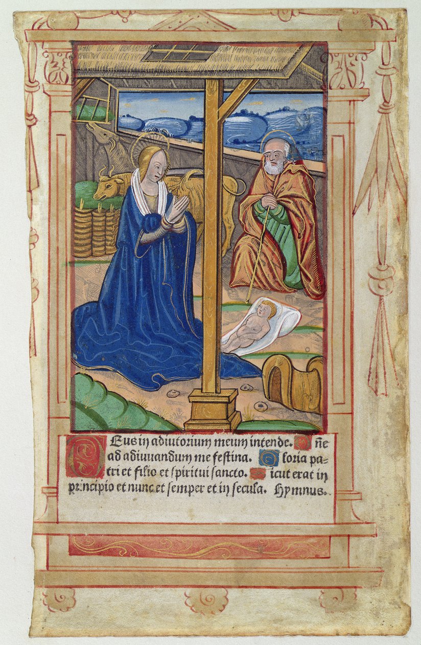 CL 22719B Fødselen, fra Feuillets de Psaumes af French School