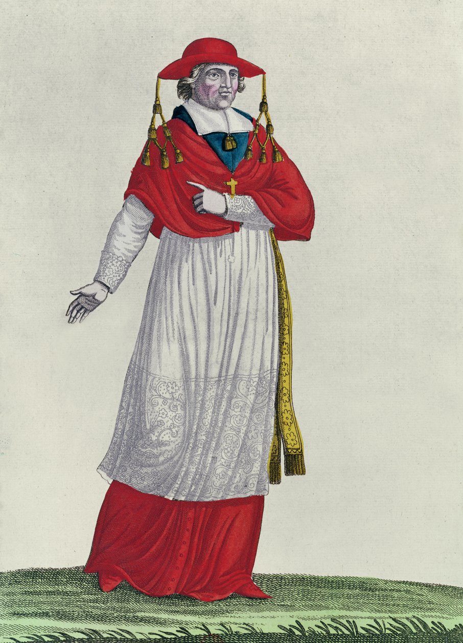 Cardinal Caprara (farvegravering) af French School