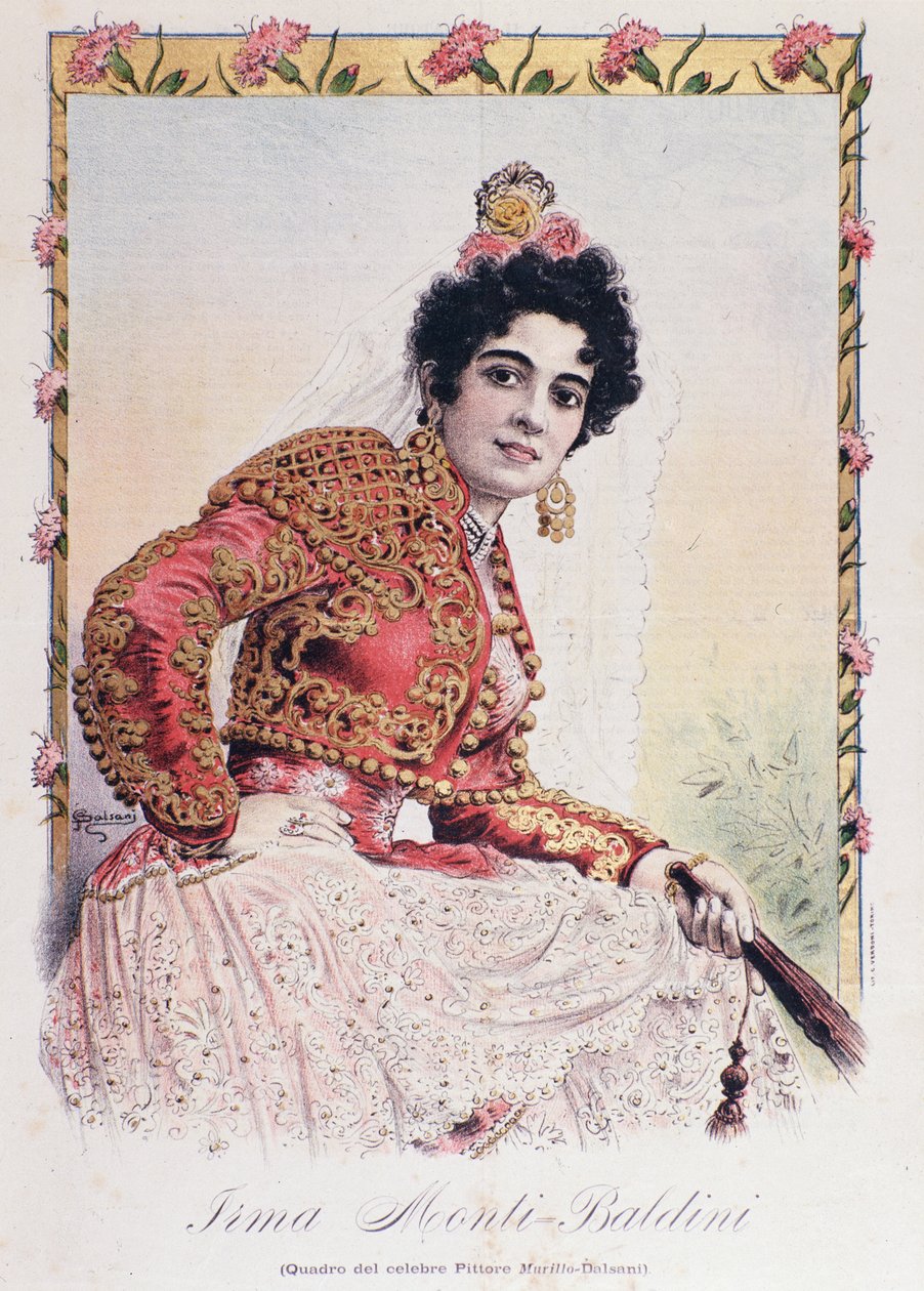 Kostume af Irma Monti Baldini (Carmen) i operaen Carmen af Georges Bizet af French School