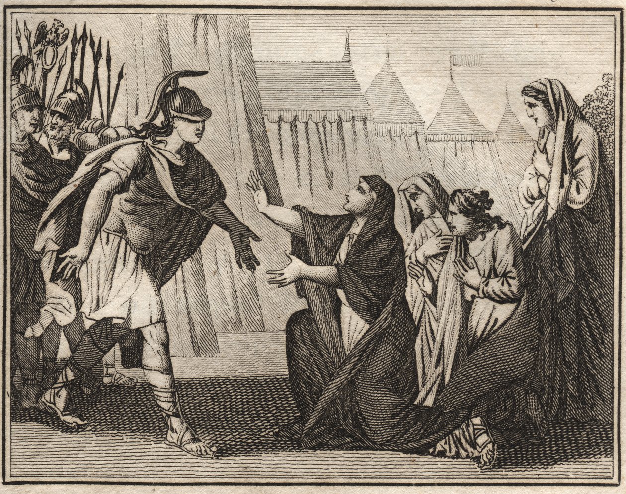 Gaius Marcius (Caius Marcius) Coriolanus og hans mor Veturia (488 f.Kr.). af French School
