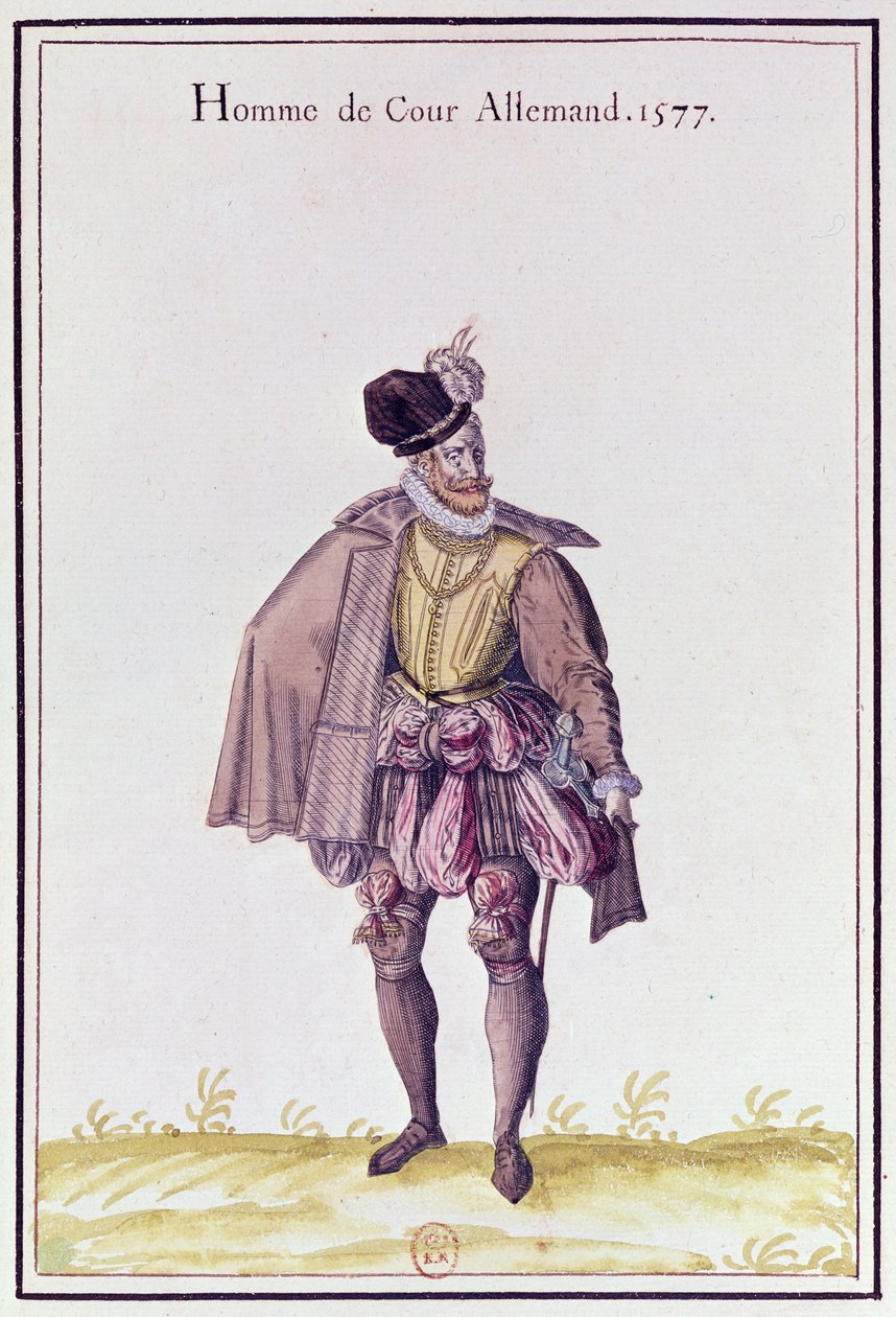 Tysk hofmand, 1577 (farvestik) af French School