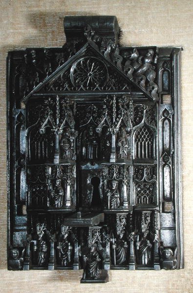 Hasp dekoreret med de tolv apostle (metal) af French School