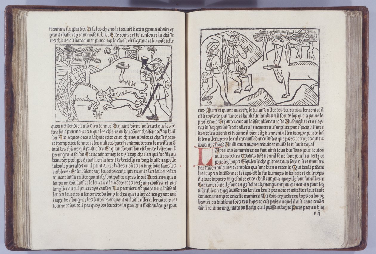 Illustration fra Le Liurse du Roy Modus et de la Reine Racio af Henri Ferrieres, 1486 af French School