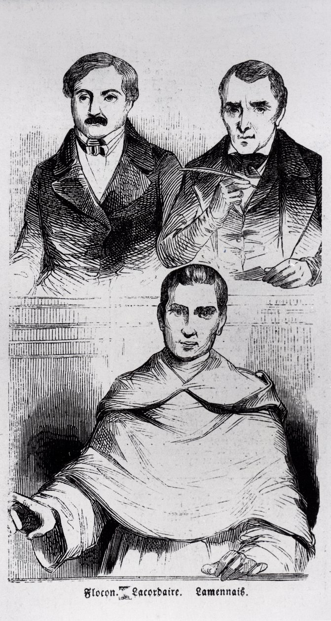 Jean-Baptiste Lacordaire, p. de Lamennais og F. Flocon af French School