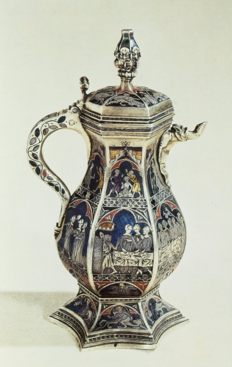 Kande, 1333 (guld med emaljerede paneler) af French School