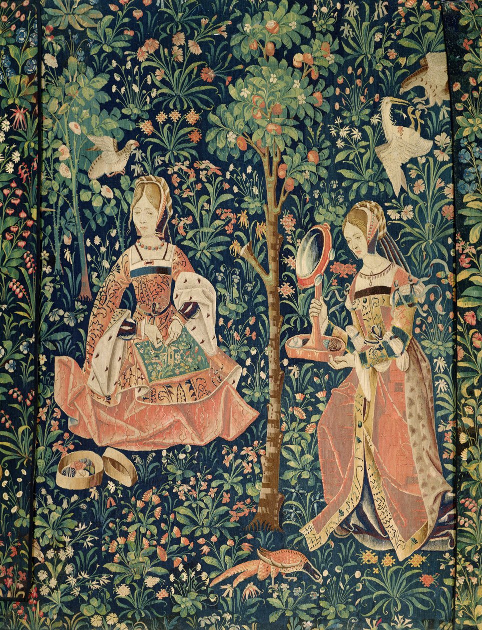 La Vie Seigneuriale: Broderi, ca. 1500 af French School