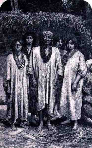 Lacandon Chief og Lacandon Types, fra The Ancient Cities of the New World, af Claude-Joseph-Desire Charnay, pub. 1887 af French School