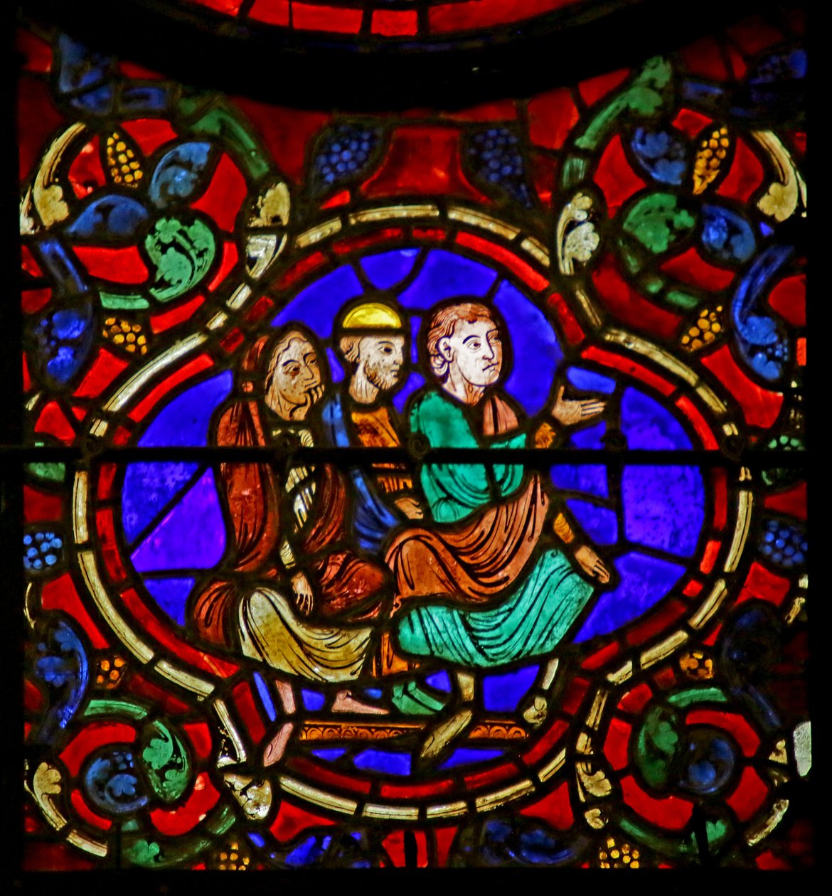 Tilskuere, scene fra St. Martins liv, Chartres-katedralen af French School