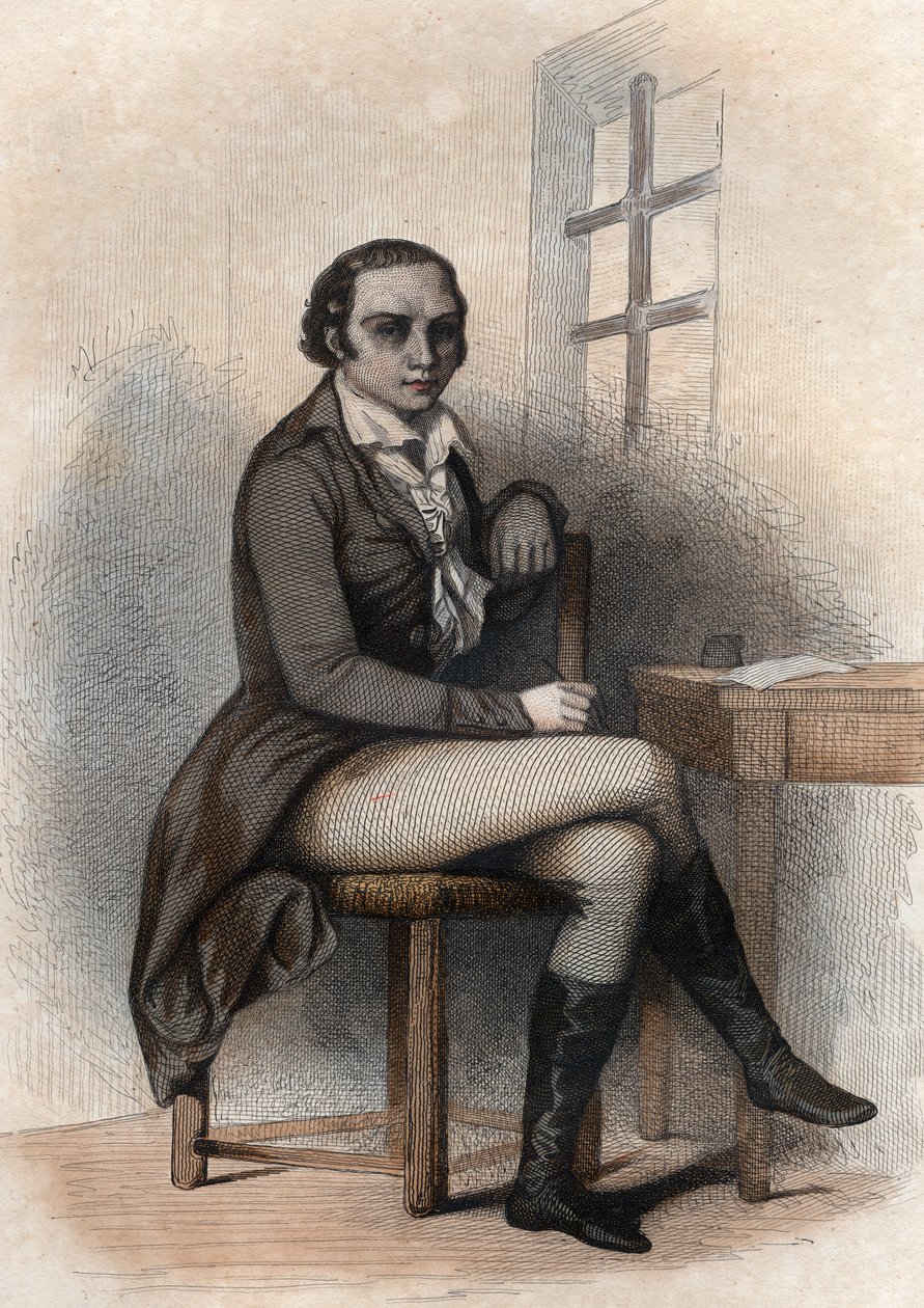 Portræt af Andre Marie Chenier (1762-1794), fransk digter. af French School