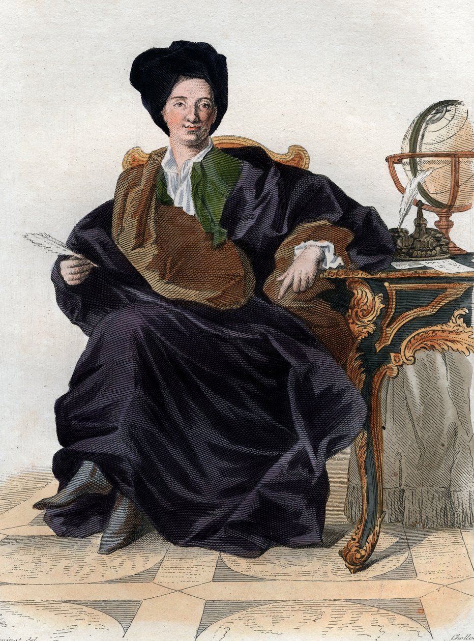 Portræt af Bernard Le Bouyer (Le Bovier) de Fontenelle (1657-1757), fransk forfatter. af French School
